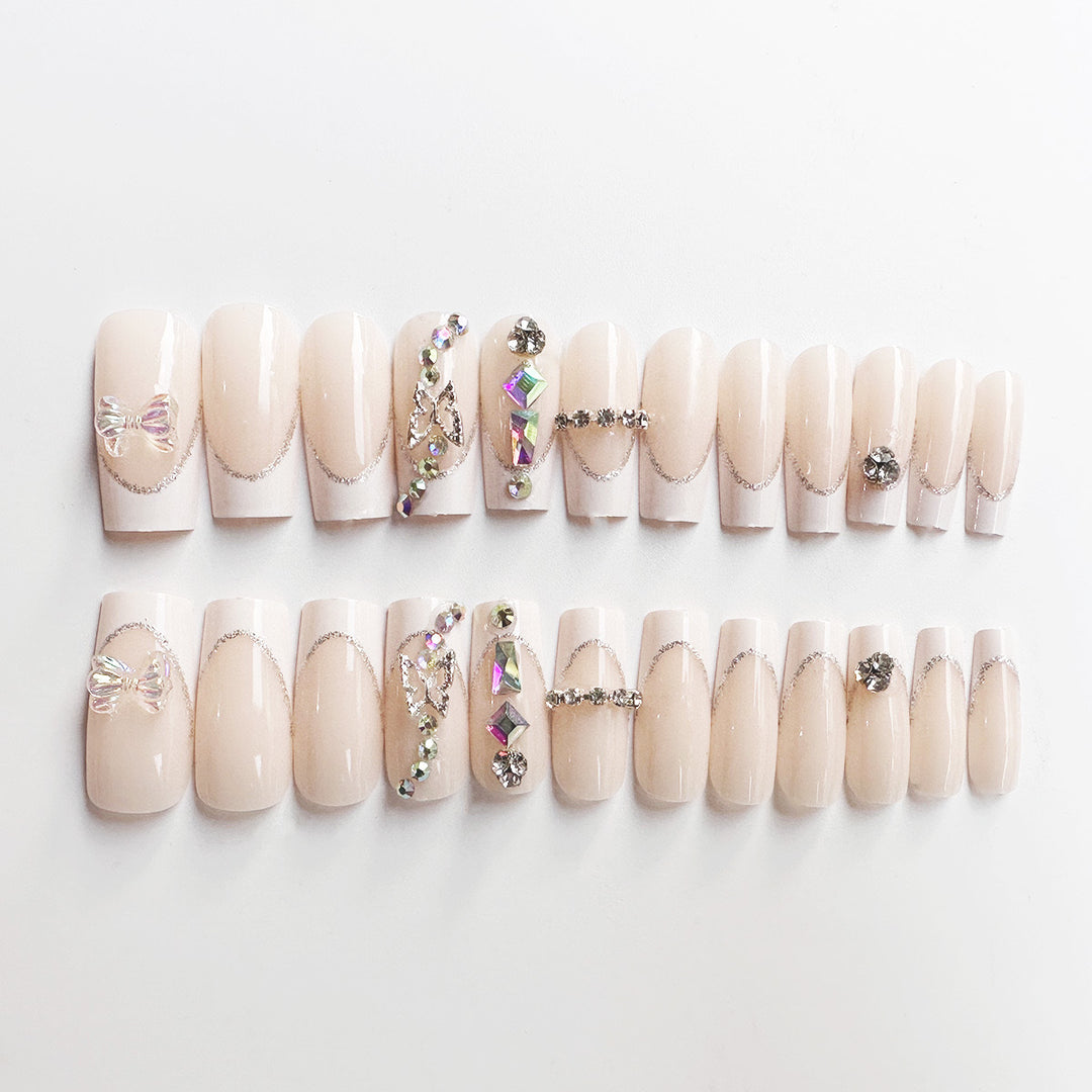Decorative Rhinestone Nail Art Extensions Bowlift