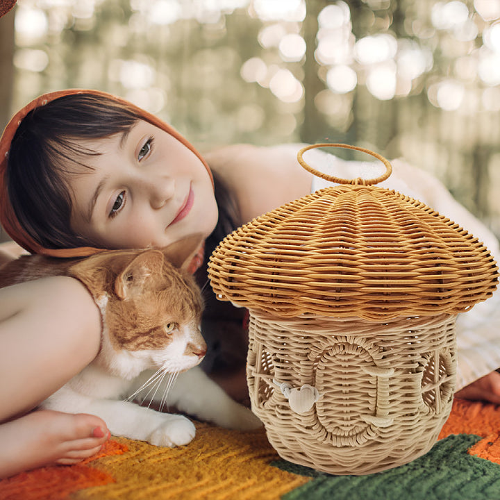 Playful storage basket with mushroom hat design Bowlift