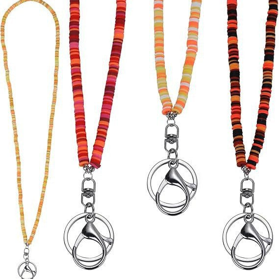 Colorful Beaded ID Badge Holder Lanyard Bowlift