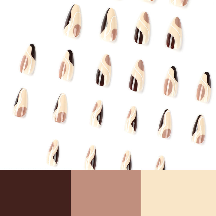 Artificial nail extensions in elegant wave design Bowlift