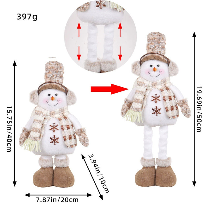 Knitted Telescopic Snowman Elk Christmas Doll