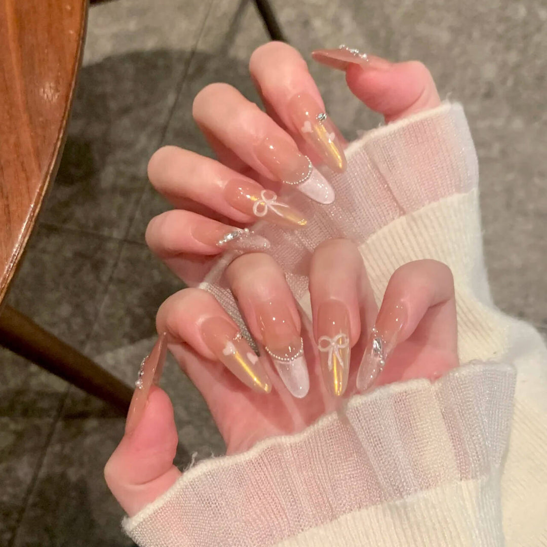 Premium Glittering Press-On Nail Extensions Bowlift