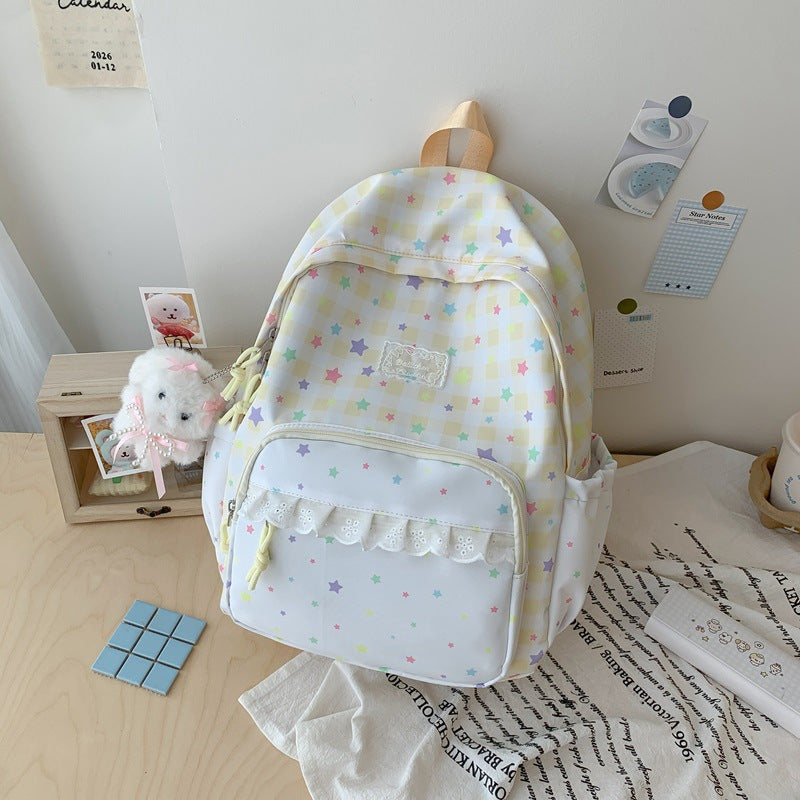 Playful Star Patterned School Backpack