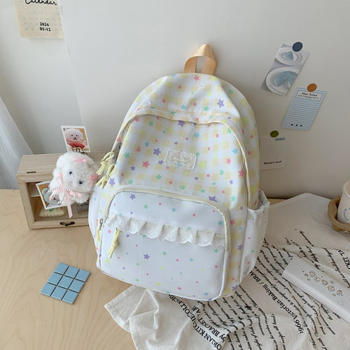 Playful Star Patterned School Backpack