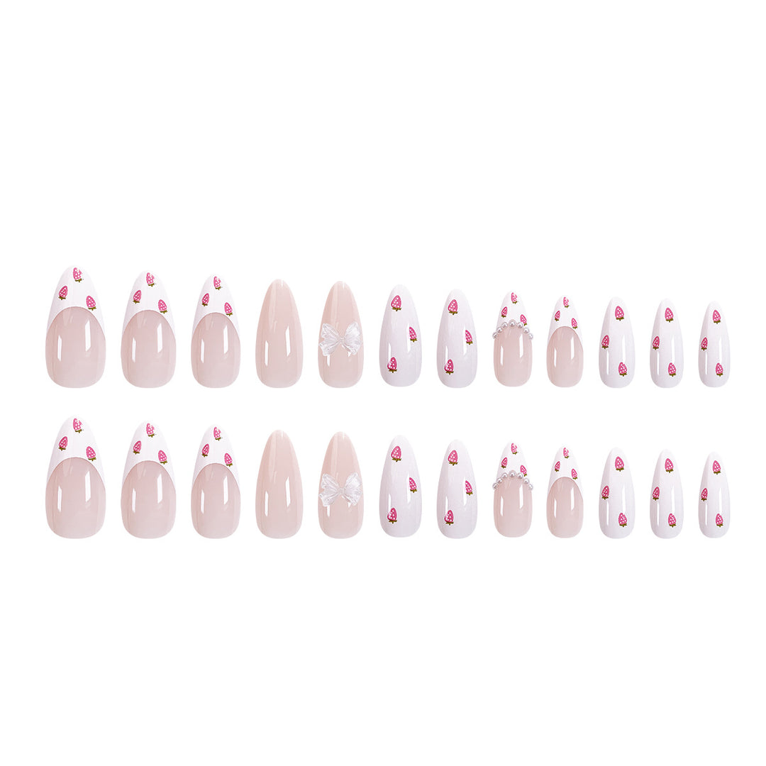 Elegant Stiletto artificial nails with floral patterns Bowlift