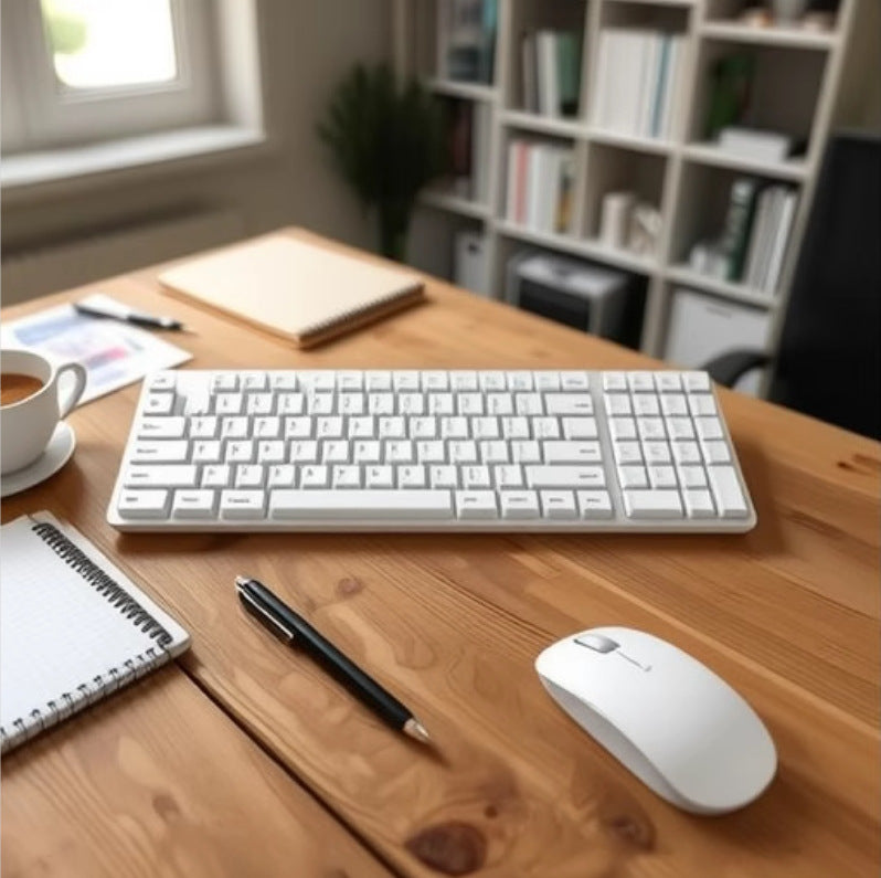 Elegant Wireless Keyboard and Mouse Set with Precision Control Bowlift