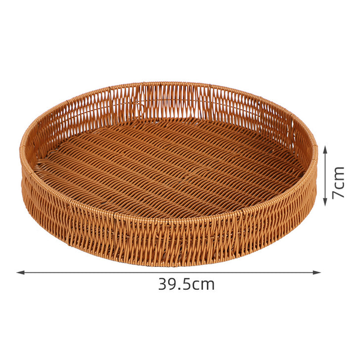 Round Artisan Woven Serving Tray Bowlift