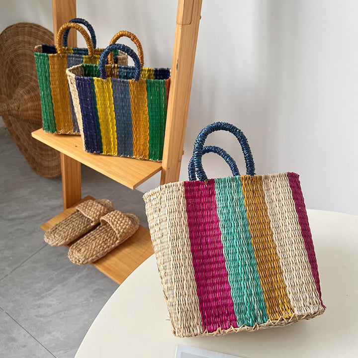 Women's versatile and handcrafted tote bag made of colorful seagrass Bowlift