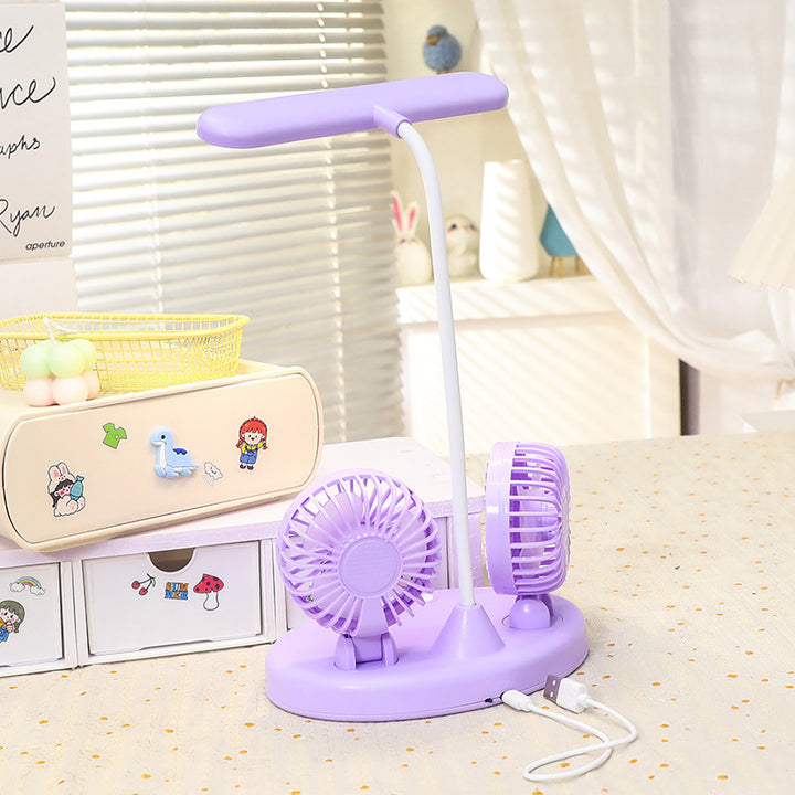 Women Multifunctional Table Fan with Integrated LED Lighting Bowlift