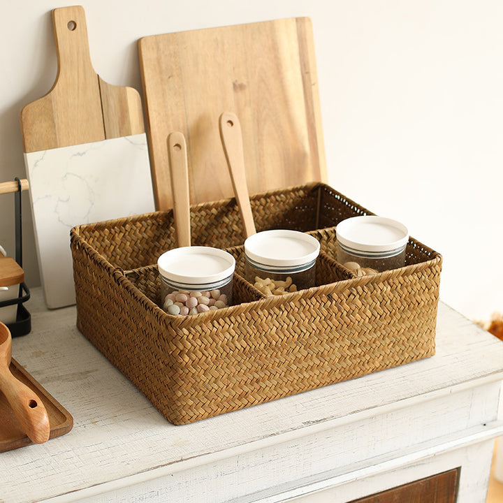 Multi-Compartment Woven Organizer Basket Bowlift