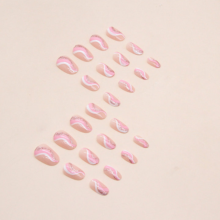 Artistic Wave Design Nail Tips Bowlift