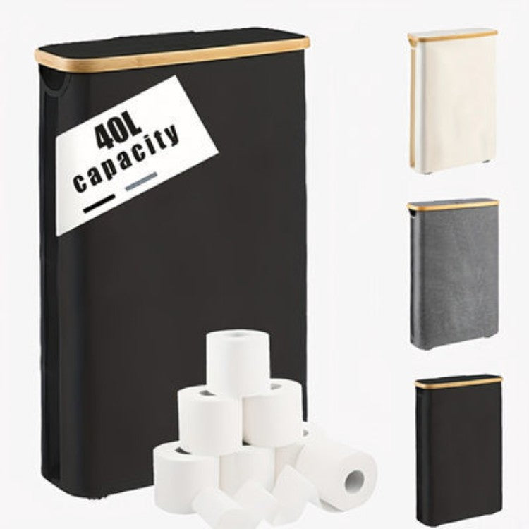 Multifunctional laundry storage box with bamboo lid Bowlift