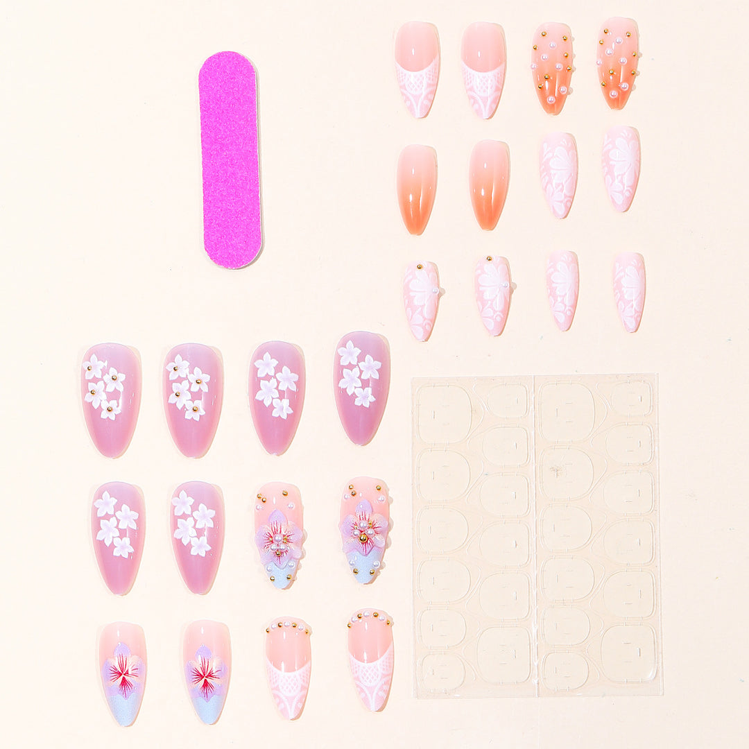 Floral Embellished Nail Art Extensions Bowlift