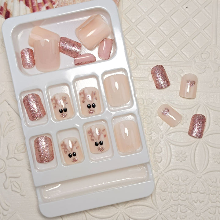 Artistic Glitter Press-On Nail Set Bowlift