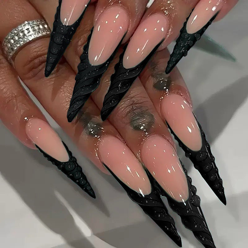 Glamorous Stiletto Nail Extensions Bowlift