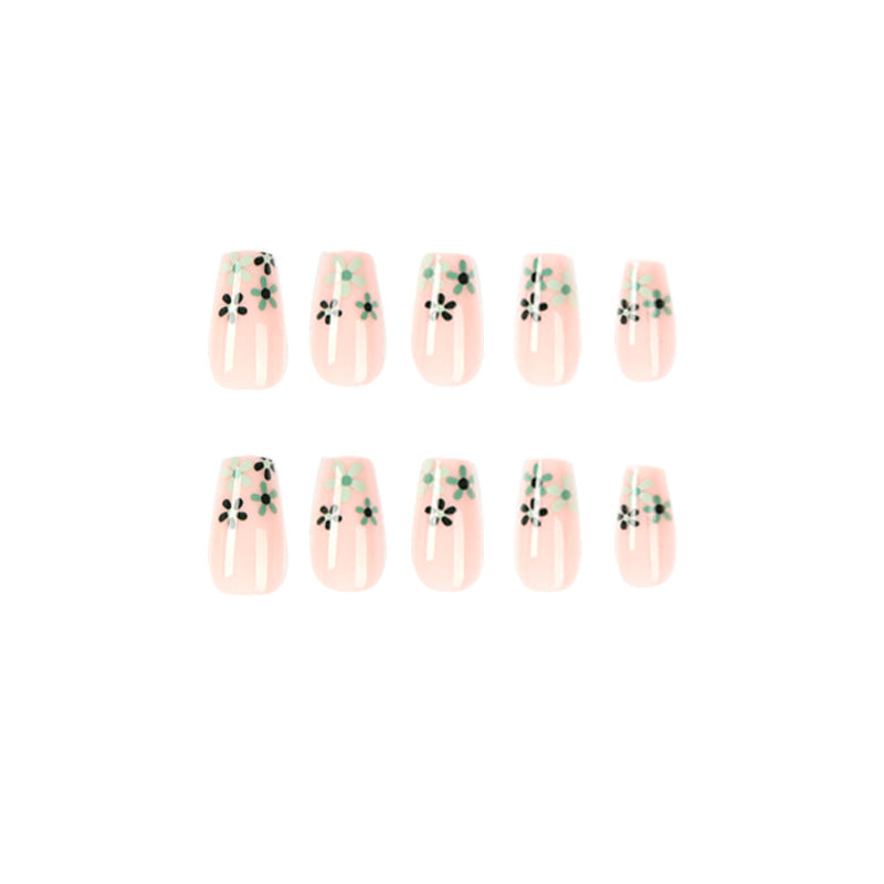 Artful Nail Extensions with Floral Design Bowlift