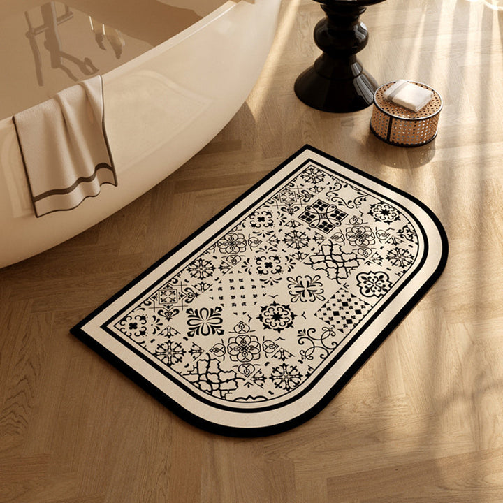 Vintage Patterned Bathroom Mat Bowlift