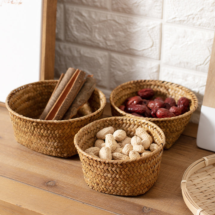Handmade Natural Fiber Storage Basket Bowlift