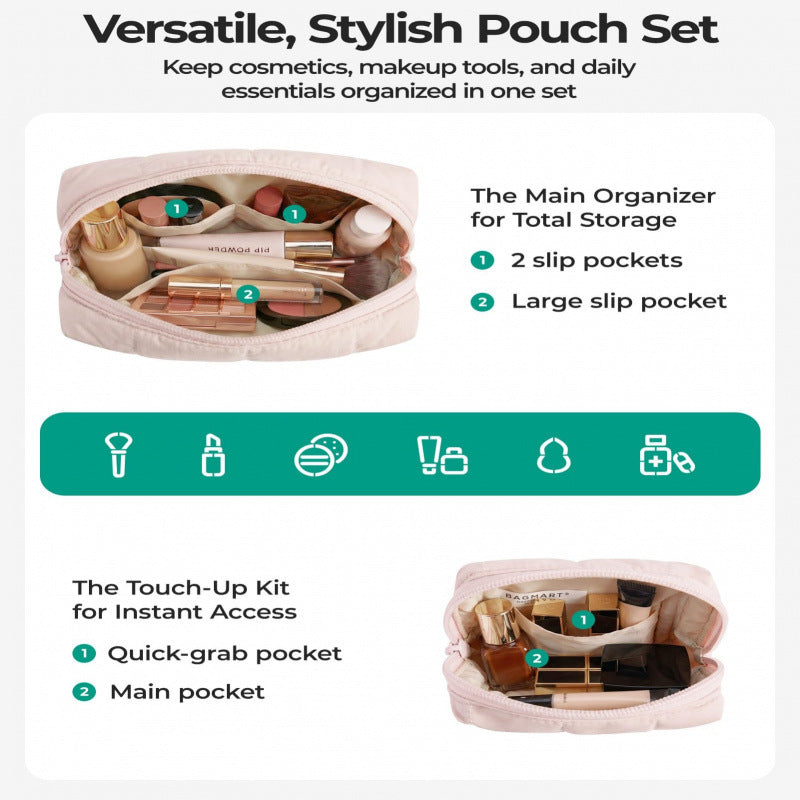 Cosmetic Organizer Set with Insulated Inner Padding Bowlift