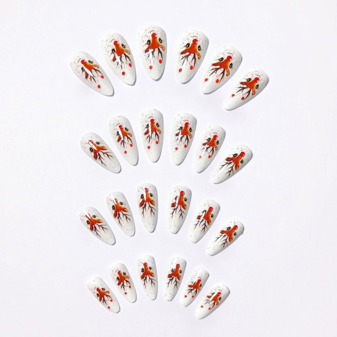 Artifical nails with Festive Reindeer Motif Bowlift