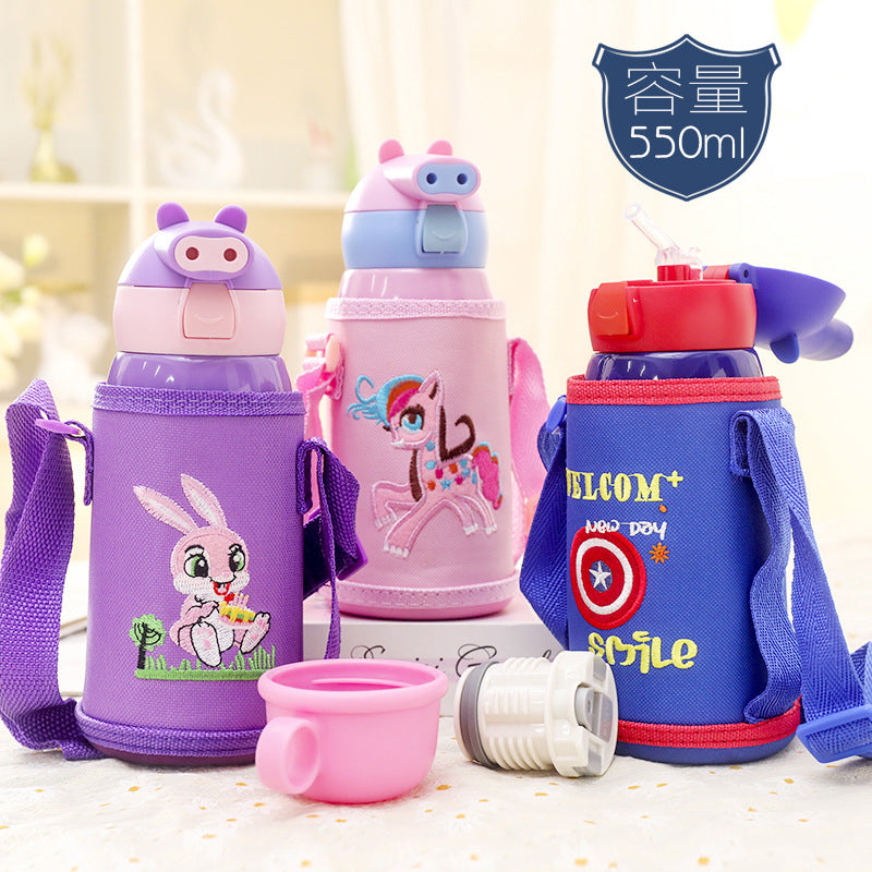 Ladies child-friendly drinking bottle with funny bunny pattern Bowlift