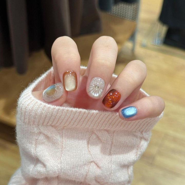Artificial Artificial Nails with Sparkling Effects Bowlift