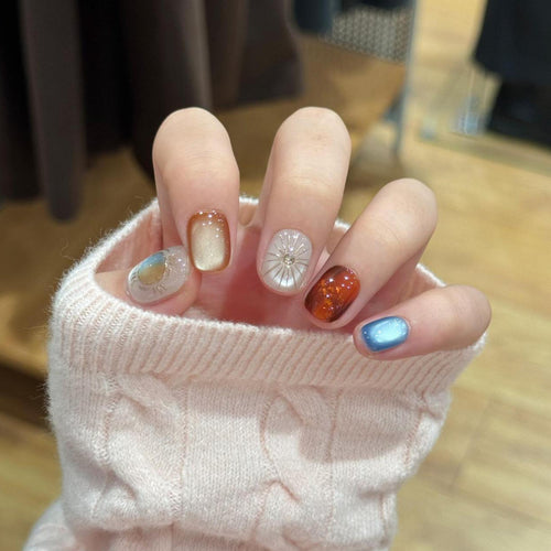 Artificial Artificial Nails with Sparkling Effects Bowlift