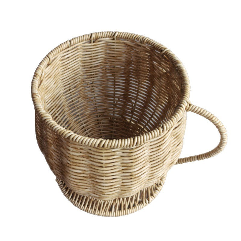 Handcrafted Natural Wicker Planter Bowlift