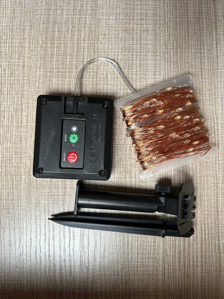 Outdoor Solar Copper Wire Fairy String Lights With Rechargeable Battery Box And Ground Stake Bowlift