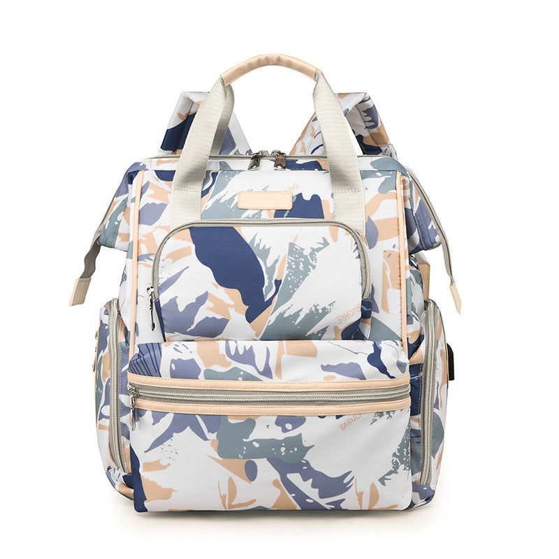 Multi-Functional Patterned Diaper Backpack Bowlift