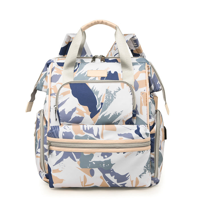 Multi-Functional Patterned Diaper Backpack Bowlift