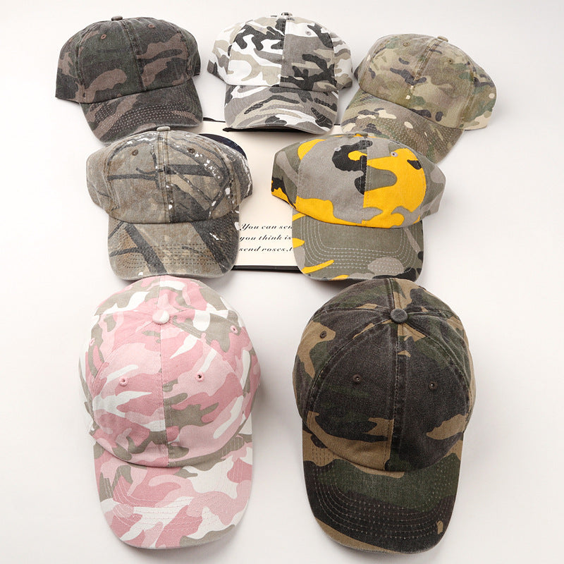 Unisex Camo Print Adjustable Baseball Cap Bowlift