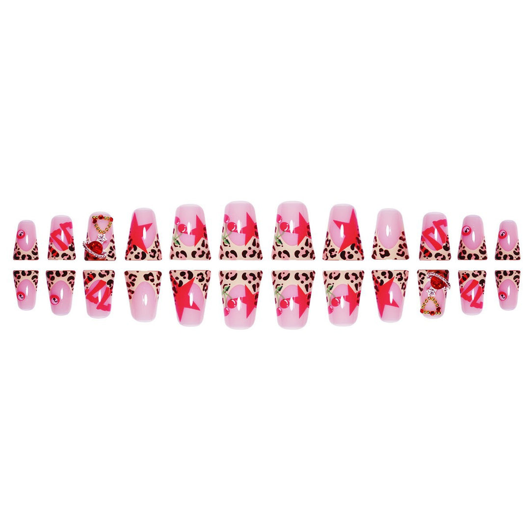 Artistic Leopard Print Press-On Nail Extensions Bowlift