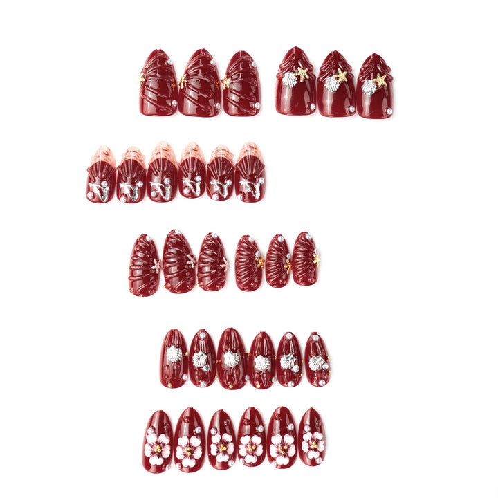 Nail art set with floral rhinestone decorations Bowlift
