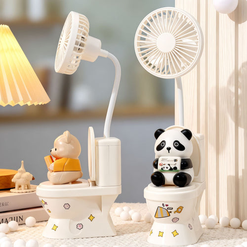 Women's Portable Mini Fan with Creative Bear Design Bowlift