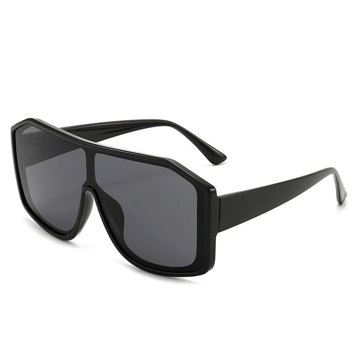 Oversized Geometric Shield Sunglasses Trendy Design