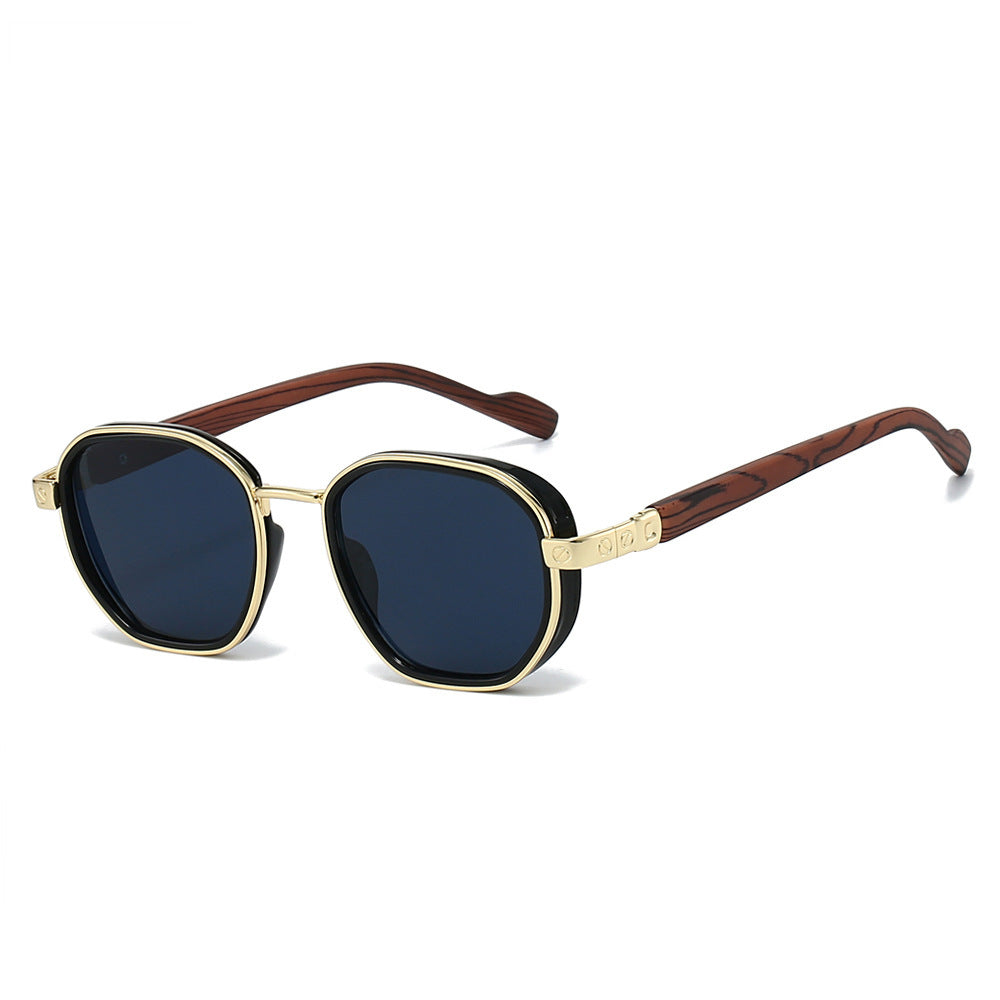 Geometric Framed Sunglasses with Luxurious Golden Accents Bowlift