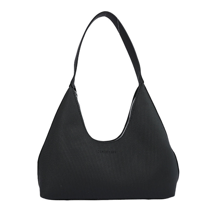 WoTextured Ribbed Hobo Handbag Bowlift