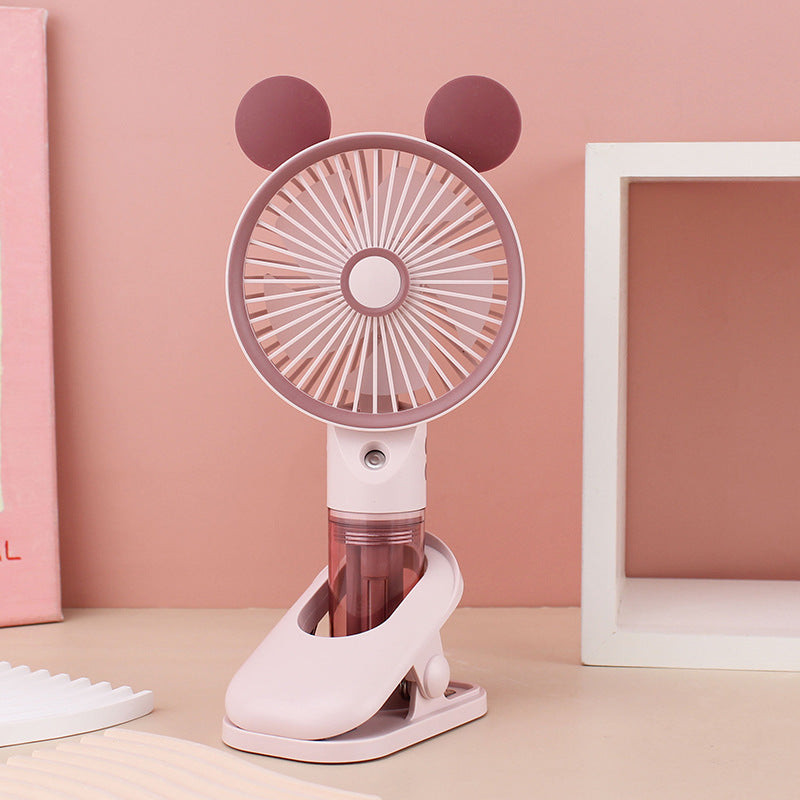 Women Portable Mini Fan with Spray Function Bowlift