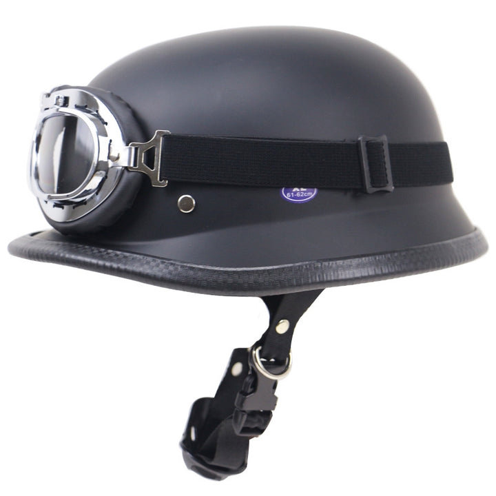 Vintage Motorcycle Helmet with Protective Goggles Bowlift