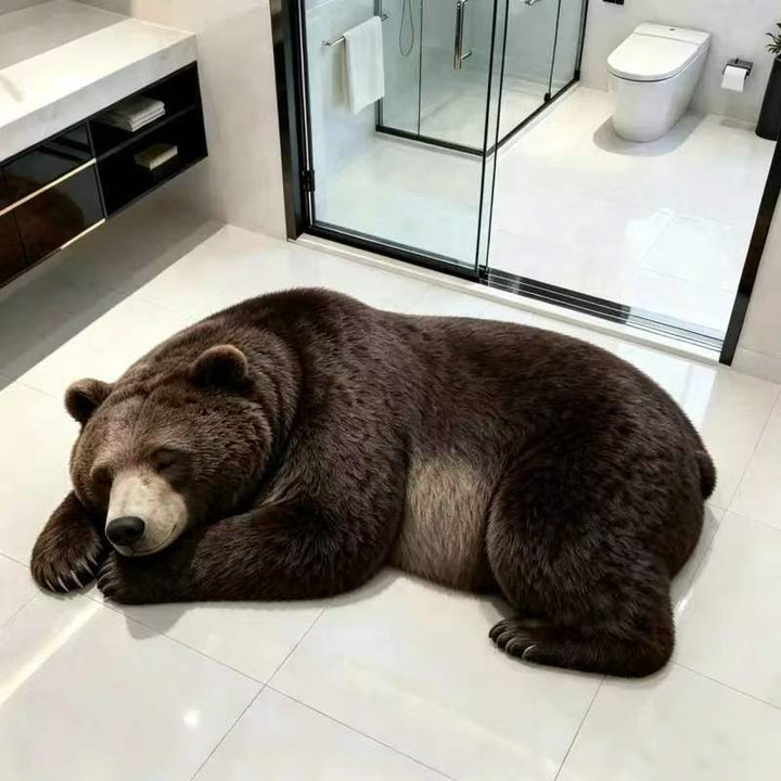 Bear-shaped Plush Floor Mat