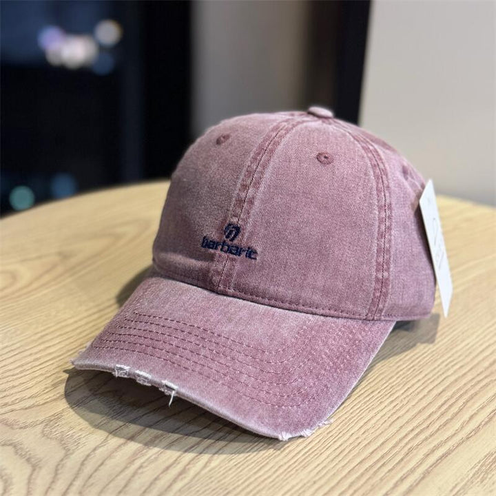 Men's Distressed Cotton Twill Baseball Cap Bowlift