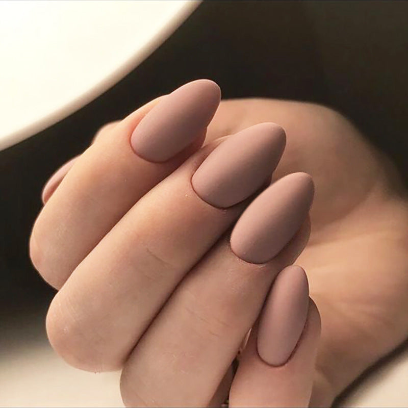 Matte Almond-Shaped Press-On Nail Tips Bowlift