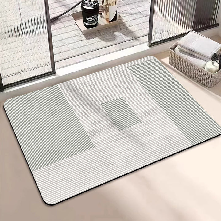 Plush Geometric Bath Mat Bowlift