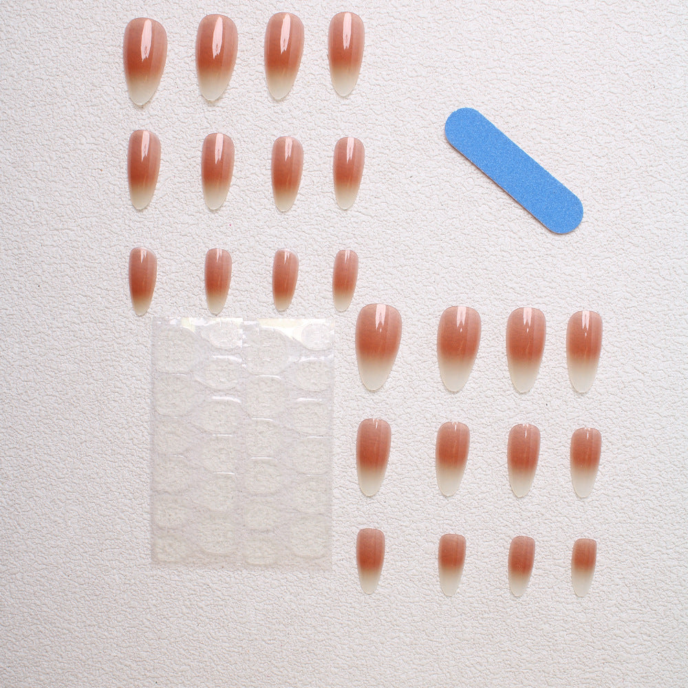 Elegant Ombre Almond Press-On Nails Bowlift