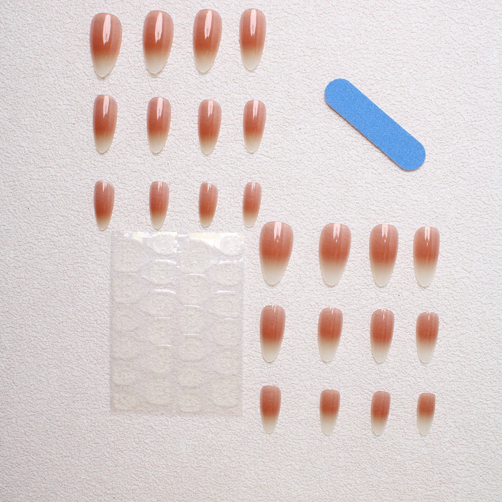 Elegant Ombre Almond Press-On Nails Bowlift