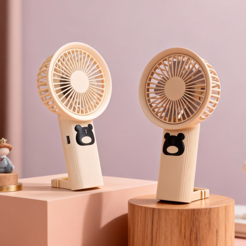Women Portable Hand Fan with Cute Bear Design Bowlift 1781628530