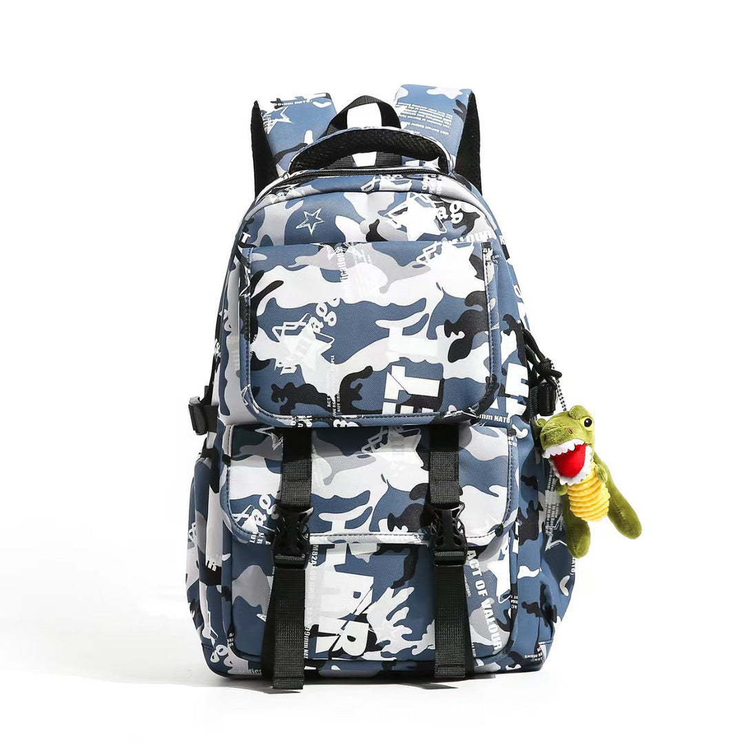 Versatile Camo Patterned Backpack Bowlift