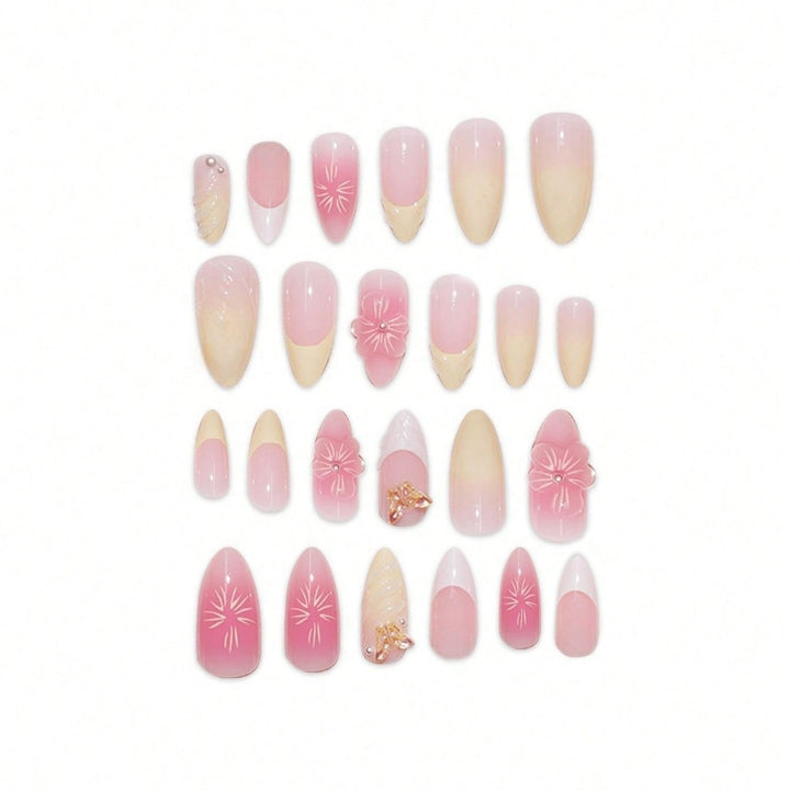 Elegant Floral Design Press-On Nails Bowlift