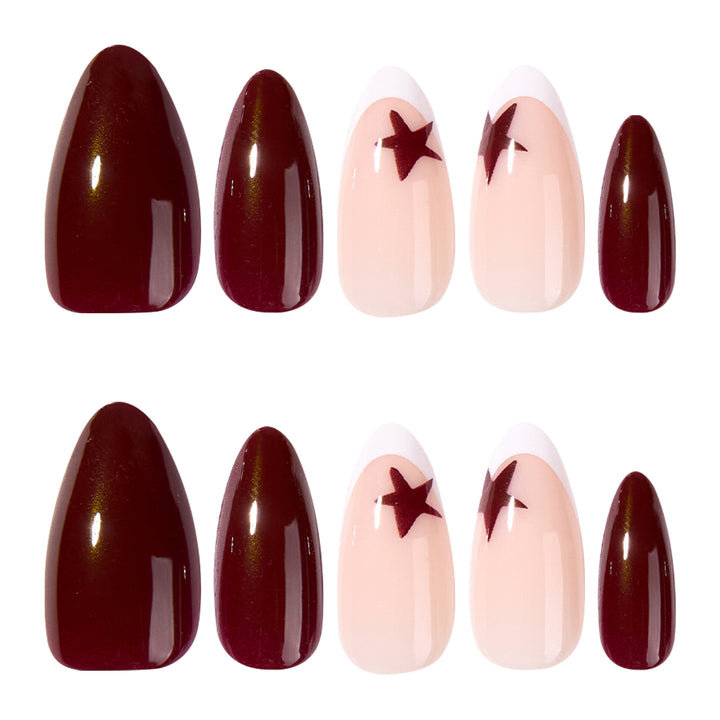 Artful Nail Extensions with Star Design Bowlift